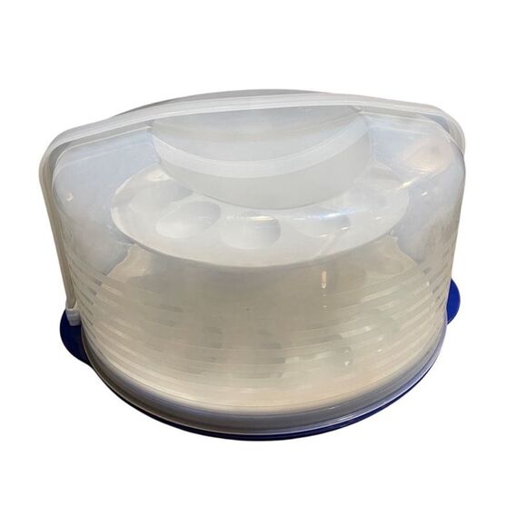 Tupperware 2 Piece Egg-Ceptional, White, 2 Tiered Deviled Egg Server #3984 #3985 - Picture 4 of 5